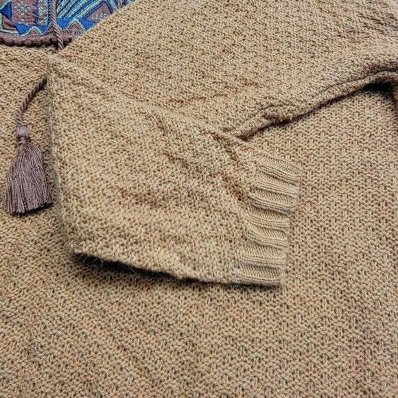 Vintage America Women's Bohemian Style Sweater Size Medium Orange Draw String - Picture 9 of 9